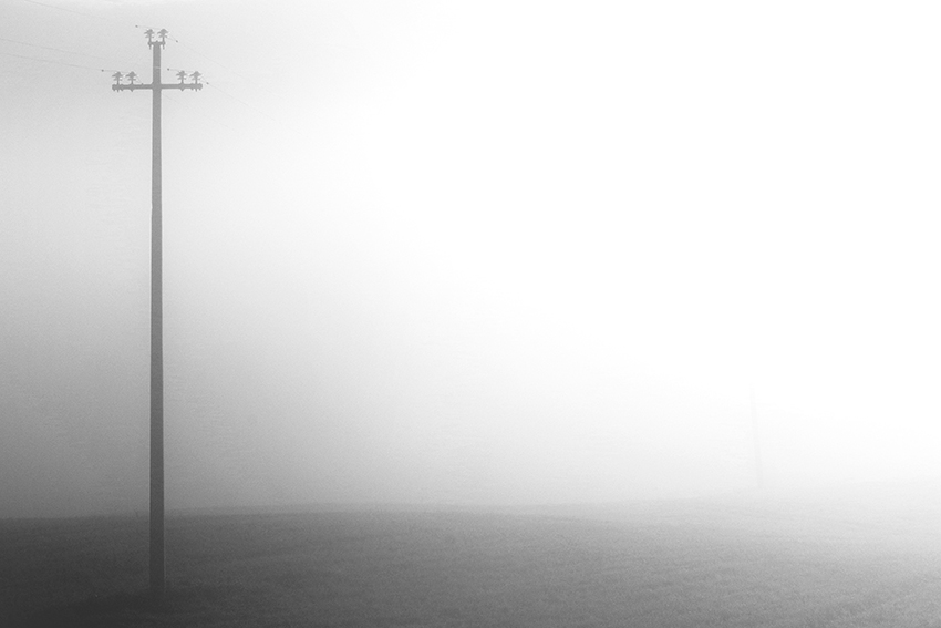 Foto n 41 NONA CLASS, 
LA TORRE	ROSSELLA PRIORI
PERDUTO NEL VUOTO  Chi sar il perduto nel vuoto inquietante che la nebbia ha creato? L'autore si riferir a s stesso o al paesaggio, palina elettrica compresa? Non  poi molto importante saperlo, sicura