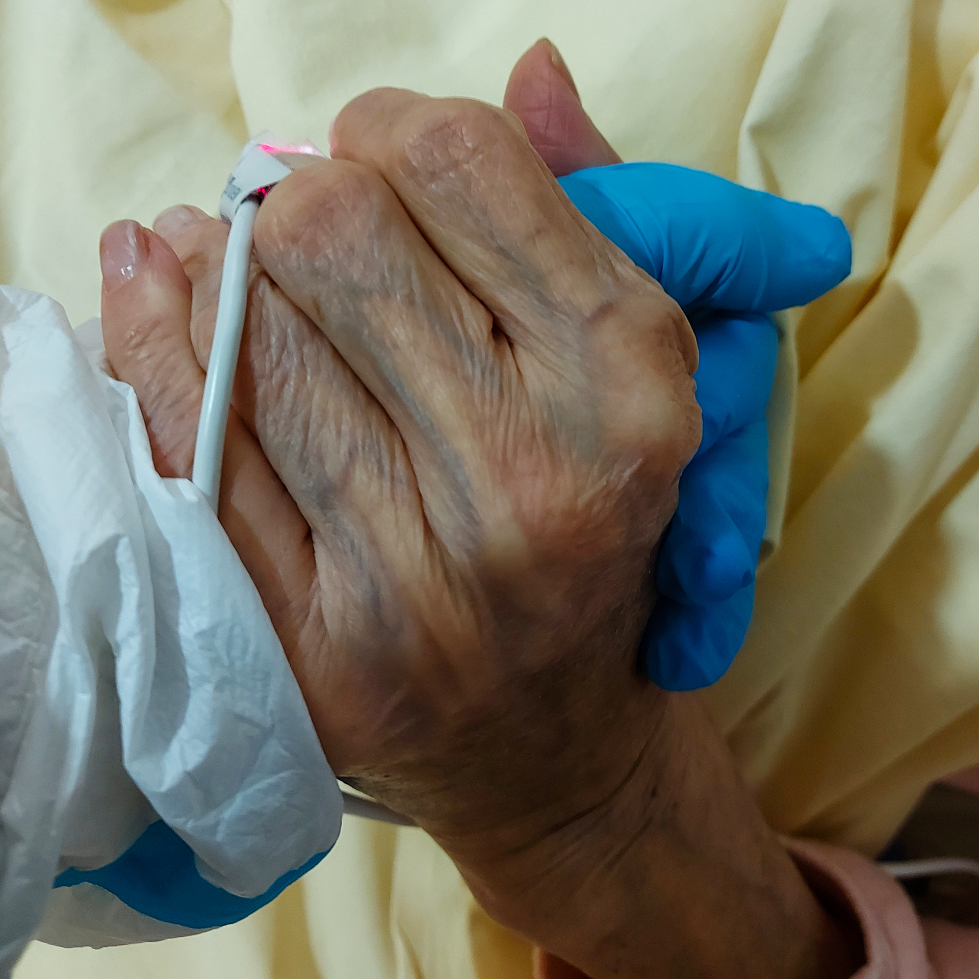 Foto n  20 SECONDA CLASS-
CENTRO SPERIMENTALE	GABRIELA BOTTESELLE
- S. T. La nostra fotografia mostra un momento importante della nostra societ, della nostra cultura: l'assistenza medica. Queste due mani, dell'assistita e dell'assistente si stringono c